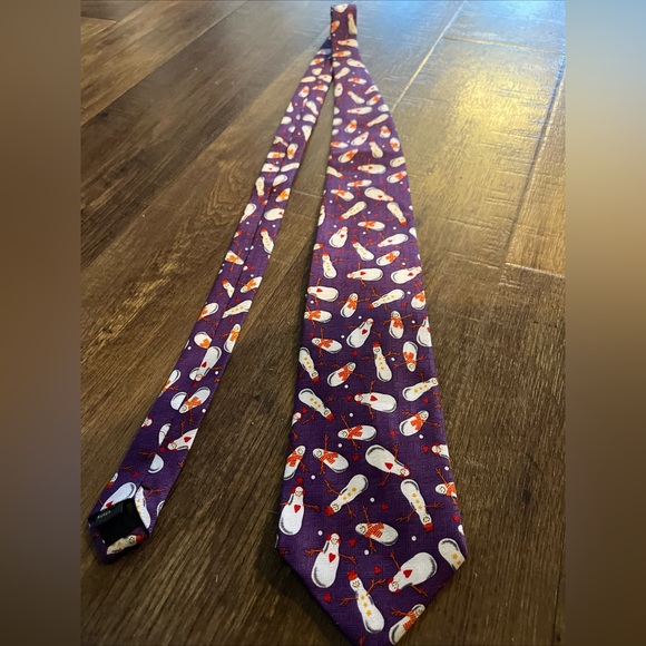 Mens Snowman Necktie (Purple) New  CMN - Picture 2 of 4